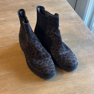 Pedro Garcia Leopard Print Ankle Boots